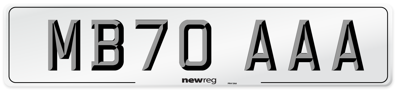 MB70 AAA Number Plate from New Reg